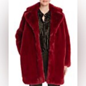 MKT Studio Marilee faux fur deep red jacket - size 40/m